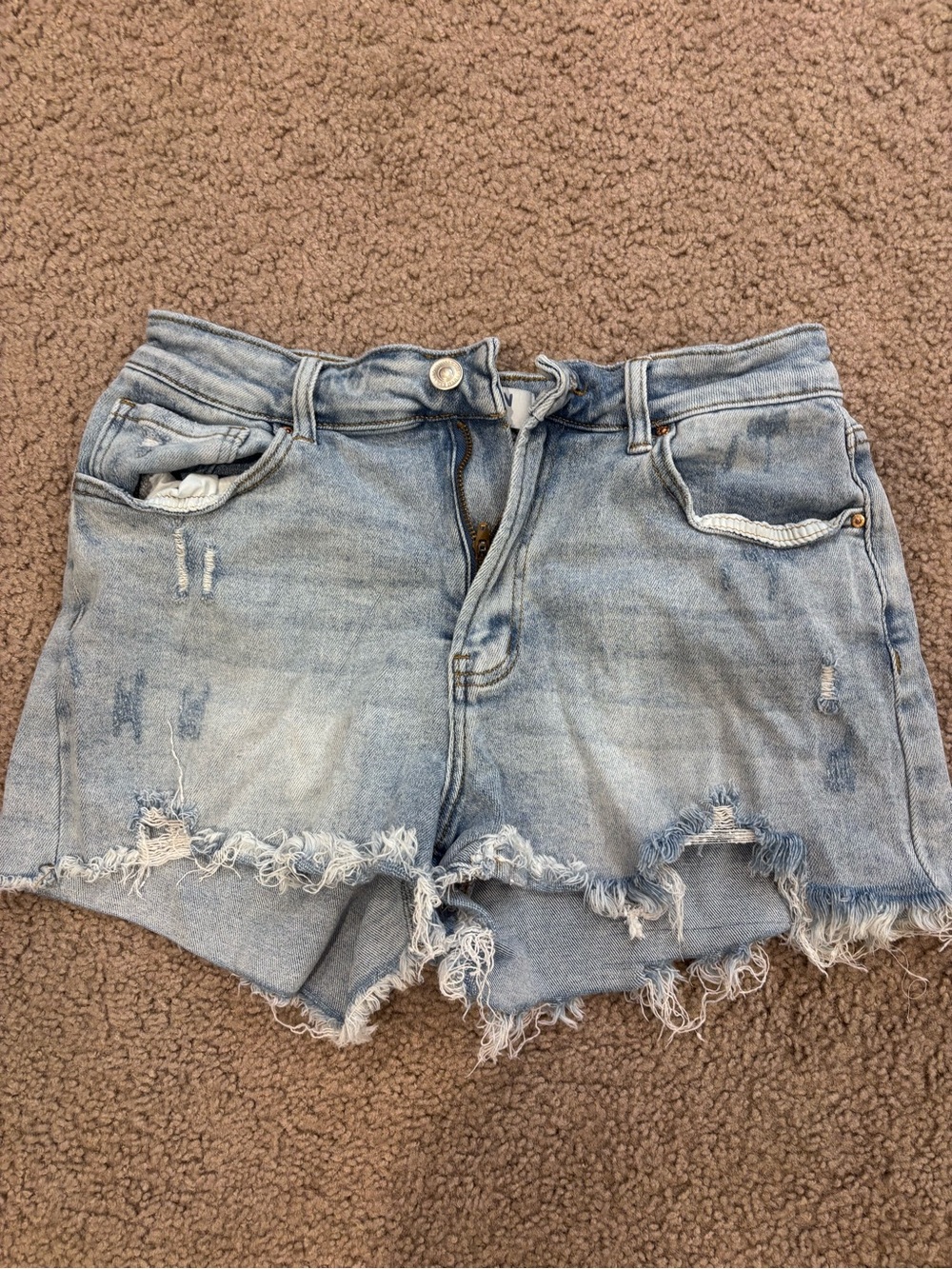 Wax Jean Light Wash Distressed Denim Shorts